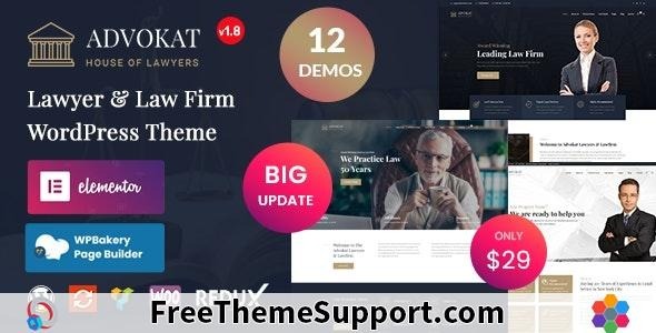 Advokat Lawyer & Law Firm WordPress Theme Nulled Free Download