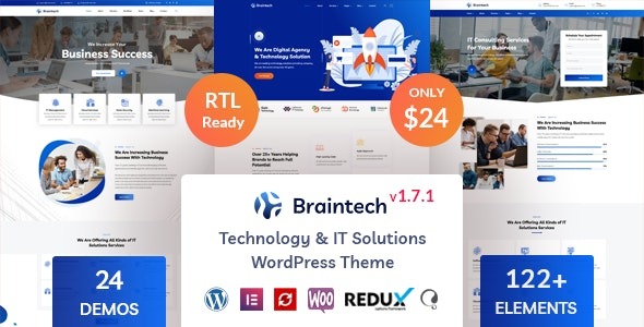 Braintech Nulled Technology & IT Solutions WordPress Theme Free Download