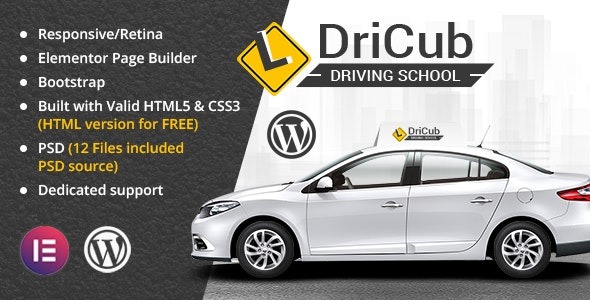 DriCub Free Download Driving School WordPress Theme Nulled