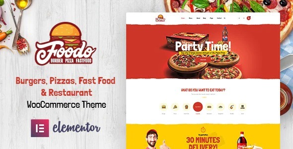 Foodo Nulled Fast Food Restaurant WordPress Theme Download