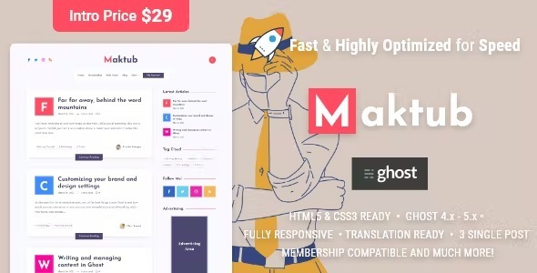 Maktub Nulled Minimal & Lightweight Blog for WordPress Free Download