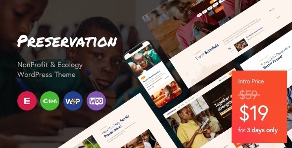 Preservation Nulled NonProfit & Ecology WordPress Theme Free Download
