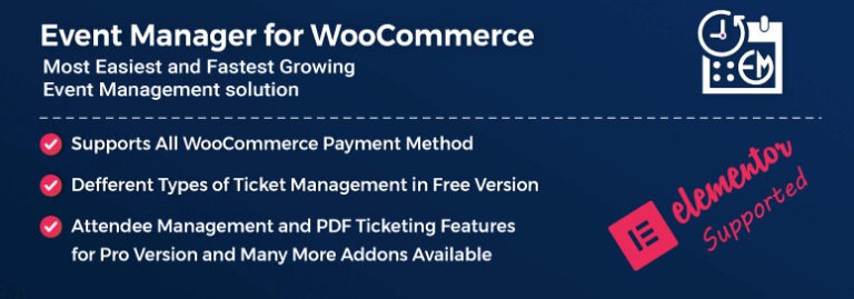 WooCommerce Event Manager Pro Nulled Event Manager and Tickets Selling Plugin for WooCommerce Pro Free Download