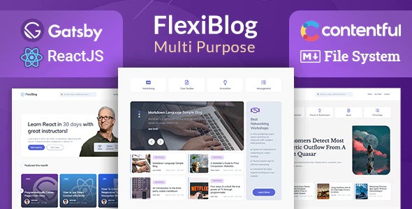 FlexiBlog Nulled React Gatsby Multipurpose Blog Theme Free Download