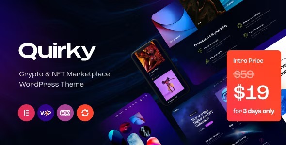 Quirky Nulled NFT Token & Blockchain Marketplace WordPress Theme Download