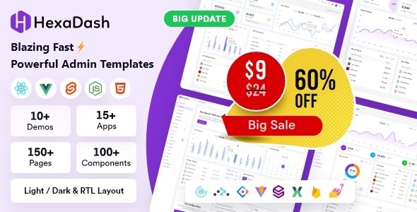 HexaDash Nulled Admin Dashboard Template Free Download