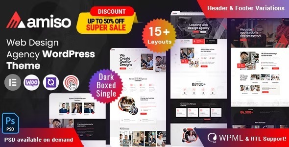 Amiso Nulled Web Design Agency WordPress Theme Free Download