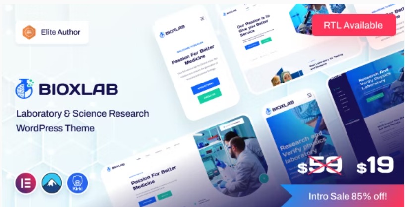 Bioxlab Nulled Laboratory & Science Research WordPress Theme Free Download