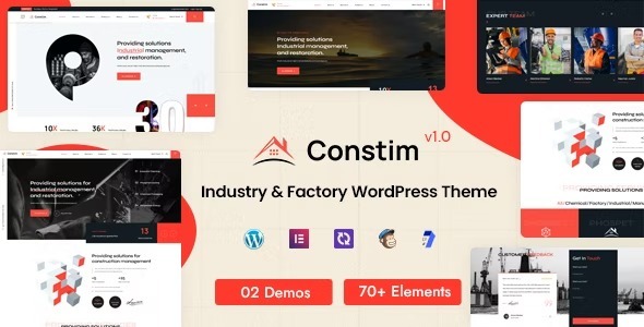 Constim Nulled Industry & Factory WordPress Theme Free Download