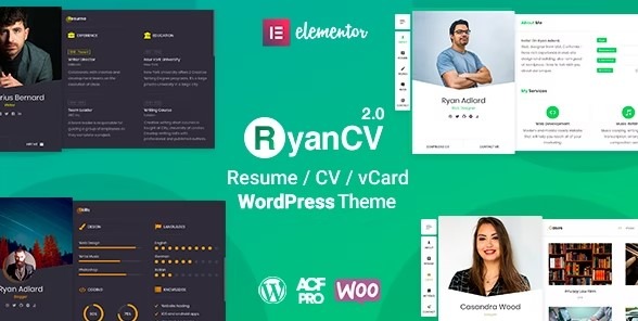 RyanCV Nulled Resume-CV-vCard Theme Free Download