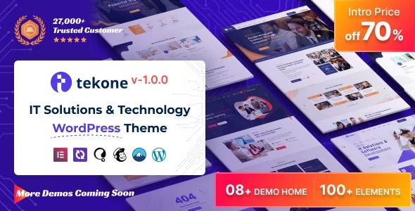 Tekone Nulled IT Solutions & Technology WordPress Theme Free Download